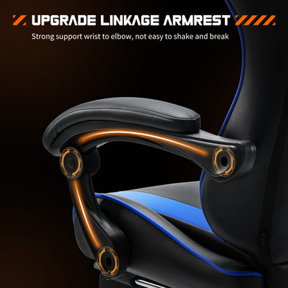 Ergonomic Racing Gaming Chair - PU Leather, Lumbar Support