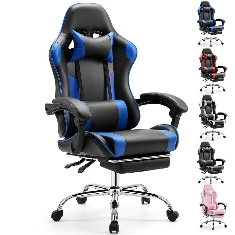 Ergonomic Racing Gaming Chair - PU Leather, Lumbar Support