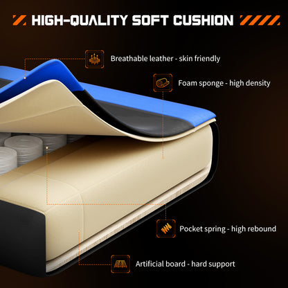 Ergonomic Racing Gaming Chair - PU Leather, Lumbar Support