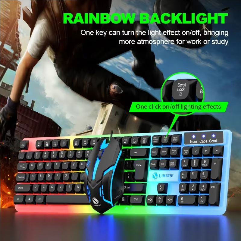 GTX350 LED Gaming Keyboard & Mouse Combo - USB Wired